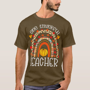 Camiseta Um professor agradecido Ação de Graças Rainbow Leo