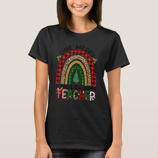Camiseta Um professor de educação física Feliz Rainbow Buff (Frente)