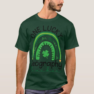 Camiseta Um Professor De Geografia Sortuda Rainbow St Patri