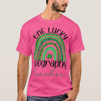 Camiseta Um professor de geografia sortudo Leopa de Dia de