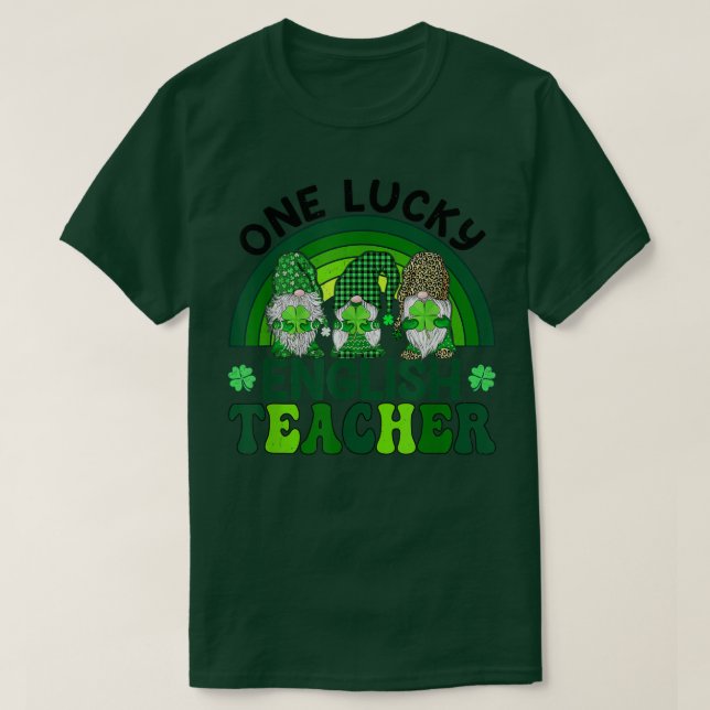 Camiseta Um Professor de Inglês Sortudo, Saint Patricks Day (Frente do Design)
