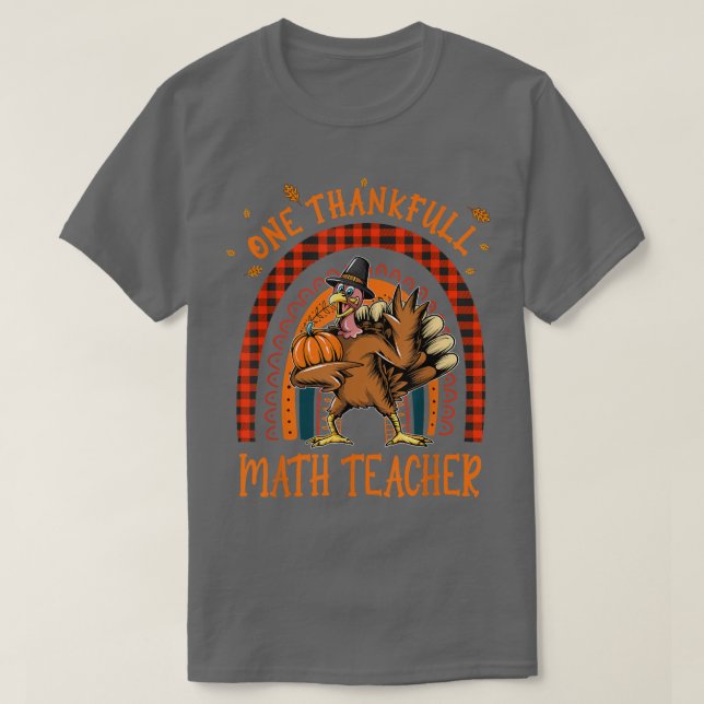 Camiseta Um professor de matemática agradecido Rainbow Turn (Frente do Design)
