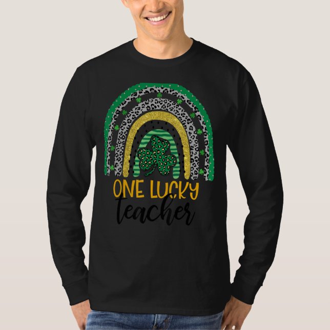 Camiseta Um professor sortudo do Kinder Rainbow Leopard Luc (Frente)