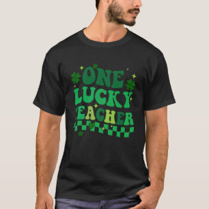 Camiseta Um professor sortudo Groovy Retro Dia de São Patrí