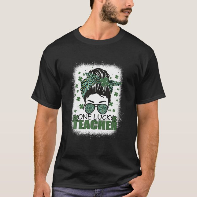Camiseta Um Professor Sortudo Leopardo Cabelo Desarrumado D (Frente)