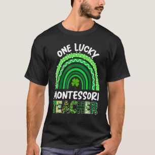 Camiseta Um Professor Sortudo Montessori Rainbow Leopard Pa