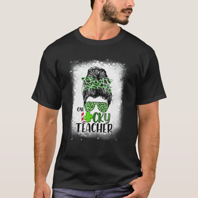 Camiseta Um Professor Sortudo Patricks Dia Mensagem (Frente)