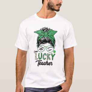 Camiseta Um professor sortudo Piscar os olhos Dia de São Pa