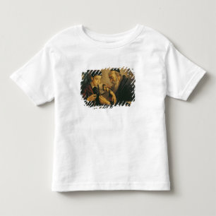 Camiseta Um rabino que amarra os Phylacteries ao braço de