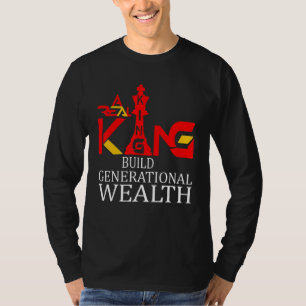 Camiseta Um+ real Rei Construir Riqueza de Geração