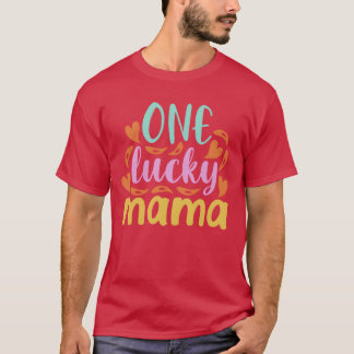 Camiseta Um retrato Dia de as mães da mamãe sortuda
