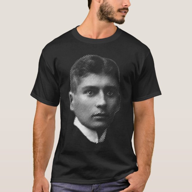 Camiseta Um retrato do escritor Franz Kafka (Frente)