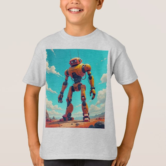 Camiseta Um robô estudantil amigável (Frente)