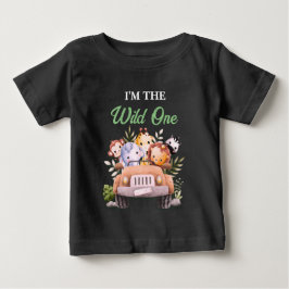 Camiseta Um Safari de Animais Selvagens no Aniversário PRET