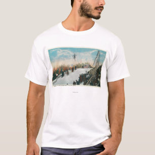 Camiseta Um salto do competiam do esqui