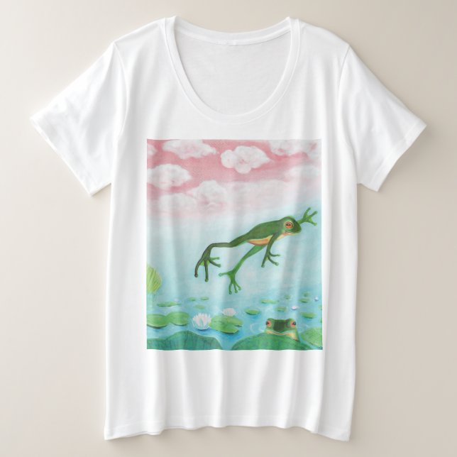 Camiseta Um Sapo Passa Para A Ilustração Do Pond (Frente do Design)