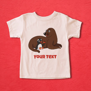Camiseta Um selo amigável personalizado e um desenho animad