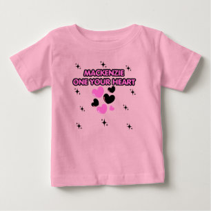 CAMISETA UM SEU CORAÇÃO, FESTA DE 1º ANIVERSÁRIO ROSA