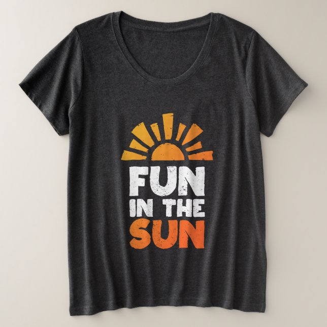 Camiseta Um sinal que diz diversão ao sol (Frente do Design)