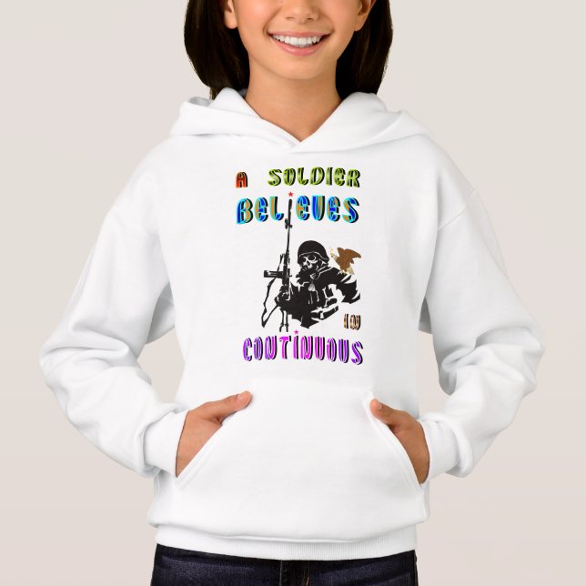 Camiseta Um Soldado Acredita em Contínuo (Frente)