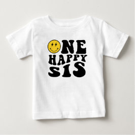 Camiseta Um Sorriso de Uma Irmã Feliz Menino 1º Aniversário