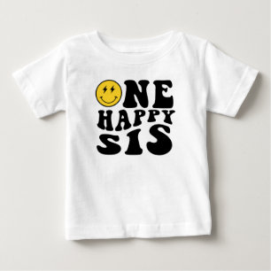 Camiseta Um Sorriso de Uma Irmã Feliz Menino 1º Aniversário