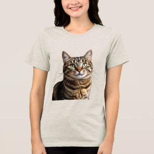 Camiseta Um Tabby Marcante Com Olhos Verdes Vivos