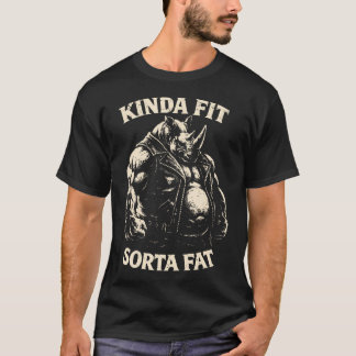 Camiseta Um Tanto em Forma Meio Gordo Piada de Academia Tre