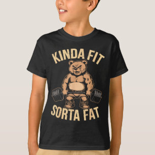 Camiseta Um Tanto em Forma Meio Gordo - Urso Engraçado Leva