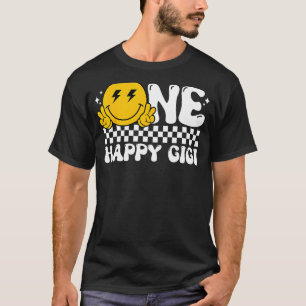 Camiseta Um tapete feliz da família de primeiros aniversari