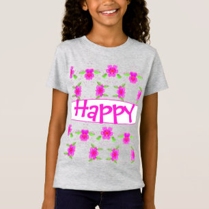 Camiseta Um Teto Feliz Rosa Brilhante