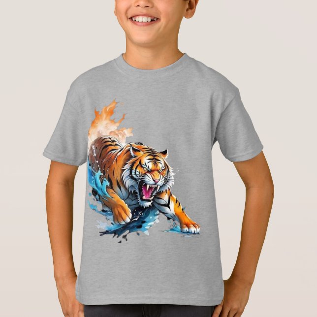 Camiseta Um tigre em chamas (Frente)
