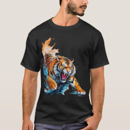 Camiseta Um tigre em chamas