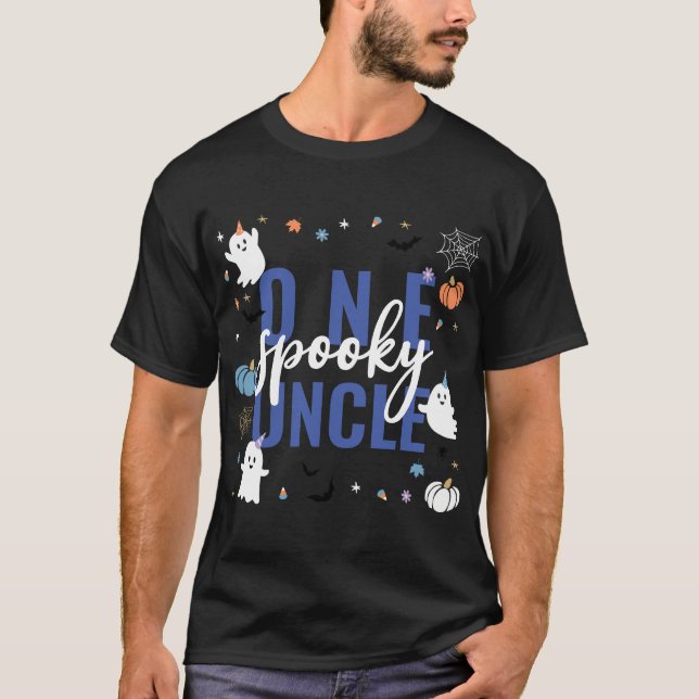 Camiseta Um Tio Azul, Azul, Escuro de Halloween (Frente)