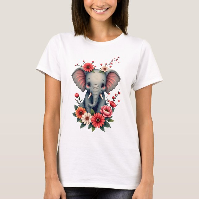 Camiseta Um toque do verão: O bebê elefante (Frente)
