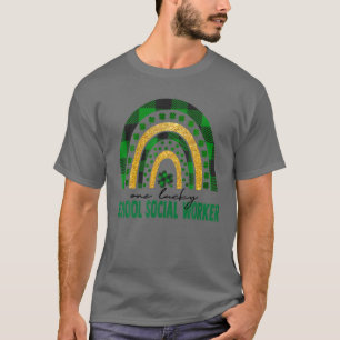 Camiseta Um Trabalhador Social da Escola Sortudo, Rainbow S