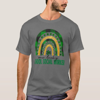 Camiseta Um Trabalhador Social da Escola Sortudo, Rainbow S