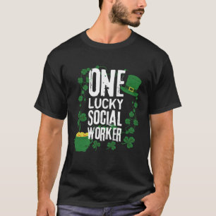 Camiseta Um trabalhador social sortudo Rua o dia social de