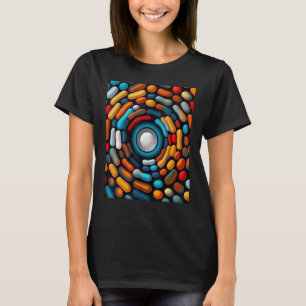 Camiseta Um trabalho de arte de abstrato óptico mínimo