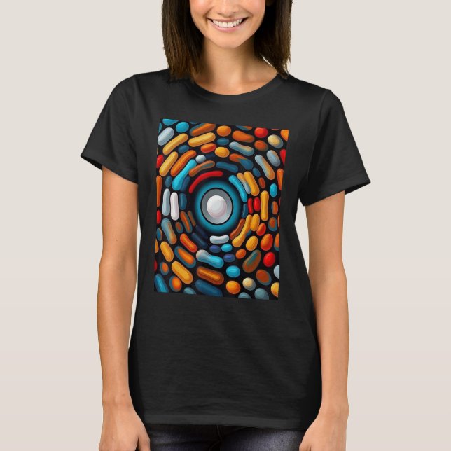 Camiseta Um trabalho de arte de abstrato óptico mínimo (Frente)