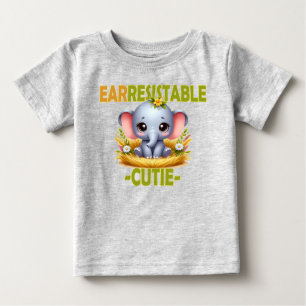 Camiseta Um trocadilho divertido. Cartoon do Baby Elephant
