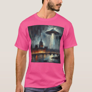 Camiseta Um Ufo Sobre Uma Cidade