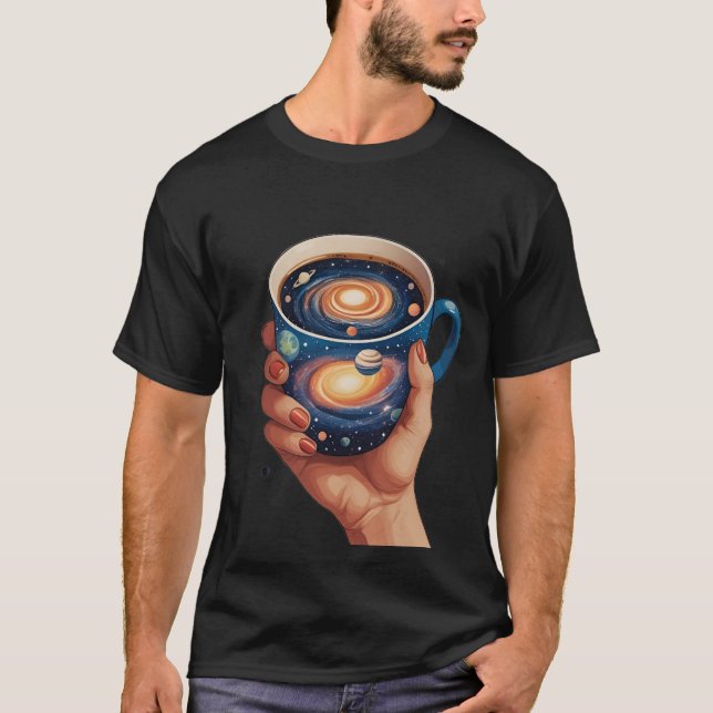 Camiseta "Um Universo em uma Taça": Arte Cósmica S (Frente)