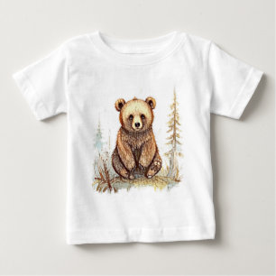 Camiseta Um ursinho bonitinho - design de ilustração artíst