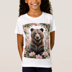Camiseta Um Urso Castanho Cercado Por Flores De Bitterroot