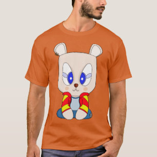 Camiseta Um urso fofo e na moda com piercing orelha