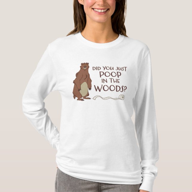 Camiseta Um Urso Popa Na Floresta? (Frente)