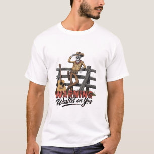 Camiseta Um vaqueiro esquelético dando o chapéu