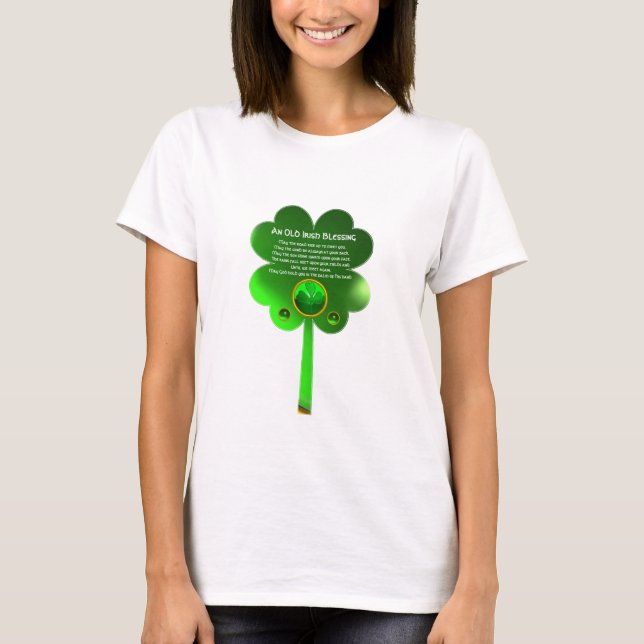 Camiseta Um Velho Irlandês Benchando Shamrock (Frente)