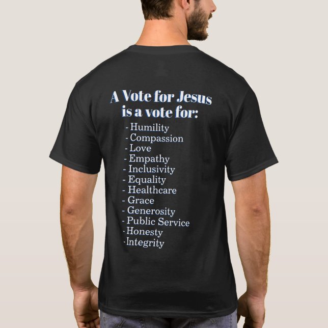 Camiseta Um voto para Jesus. Cristãos contra o trunfo (Verso)